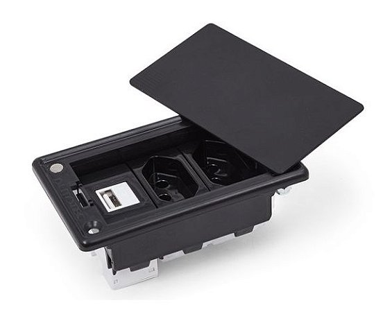 Caixa Tomada Simples + Carregador USB 5V - 2.1A  - QMF3-M10