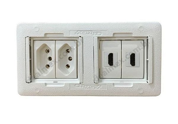 Caixa De Tomada Para Mesa 2 Tomadas, 2 HDMI - QMF4-M6