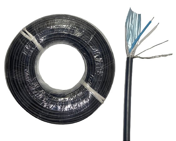 Cabo Automação RS485 2x22 AWG 120 Ohms Sn CL2 PEC ST1 Anti-UV - 100M