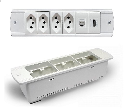 Régua De Tomada Para Mesa De Escritorio Completa - RQM6-M20