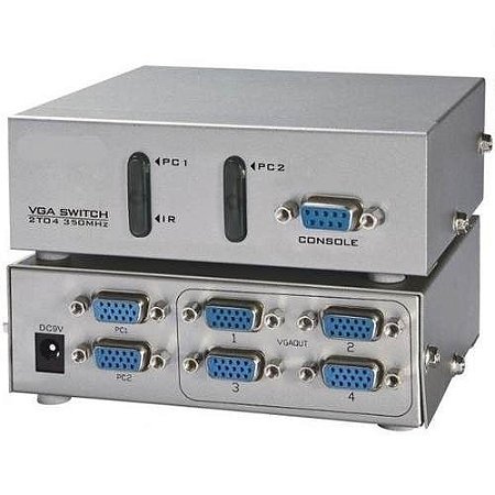 Switch Vga 2x1 Com Divisor 1x4 Conjugado