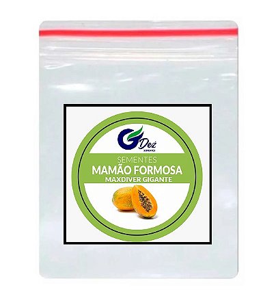 100 Sementes Mamão Formosa Maxdiver Gigante Poupa Vermelha!
