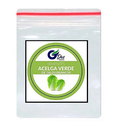 60 Sementes de Acelga Verde de Talos Brancos