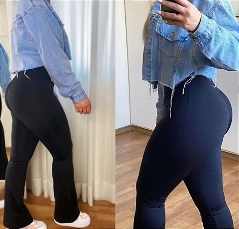 Calça Legging Flare Flanelada