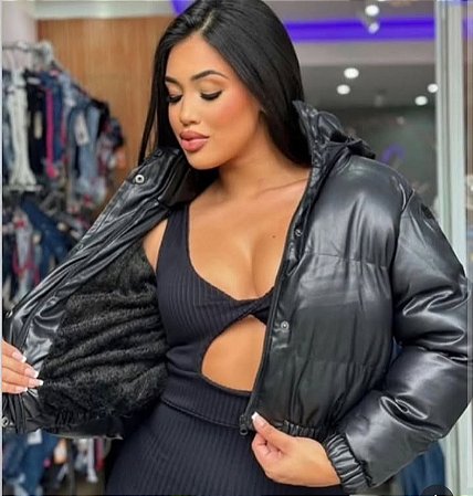 Jaqueta Puffer Couro