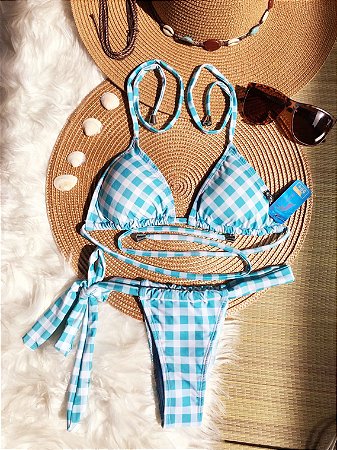 Biquíni Xadrez Amarração Lateral