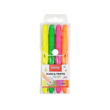 Marca Texto Neon 4 Cores Keep
