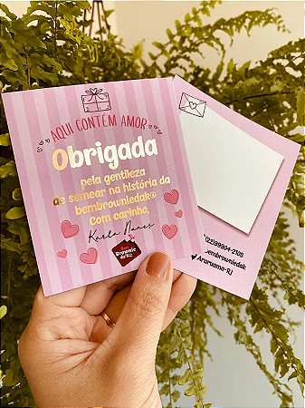 Cartão agradecimento Hot Stamping
