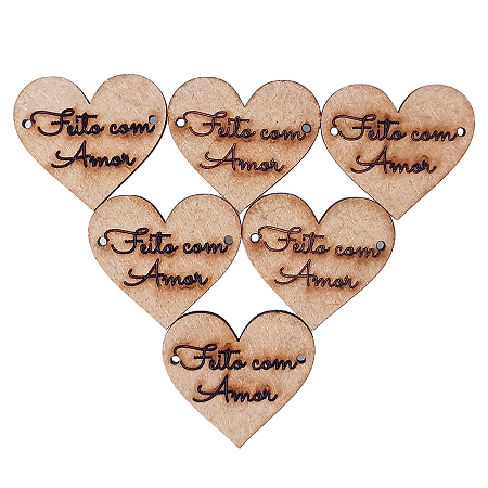 PLAQUINHA " FEITO COM AMOR" (6 Peças)