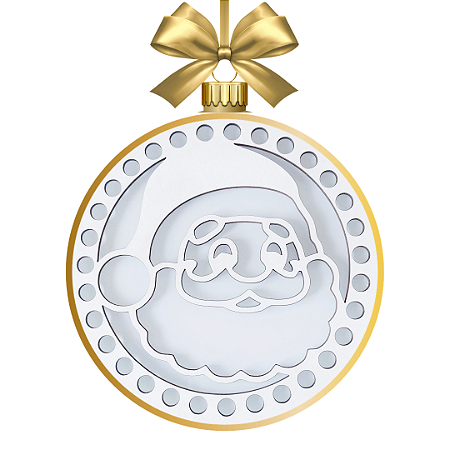 GUIRLANDA PAPAI NOEL EM MDF BRANCO 15cm