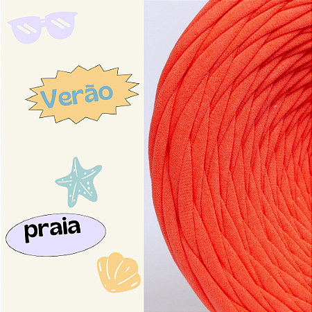 Fio de Malha para Crochê LARANJA NEON 36mm