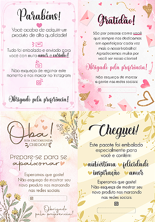 Carta de Agradecimento GRANDE (8 Unidades)