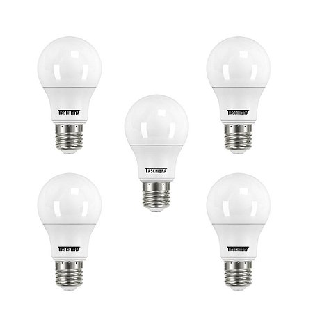 Kit 5 Lâmpadas Led Bulbo A60 Tkl 60/9w Bocal E27 Taschibra