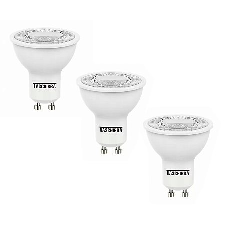 Kit 3 Lâmpadas de Led Dicroica Mr16 TDL 35 6500k - Taschibra