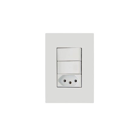 Conjunto 4x2 + Interruptor Simples 10A c/ Tomada Branco