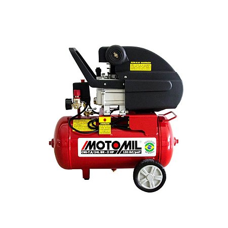 Motocompressor De Ar 2hp Mono 120psi Cmi 7,6/24 Motomil