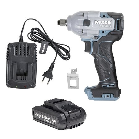 Chave de Impacto 18V Brushless 1/2 350n Bat 2Ah Wesco WS2407.1