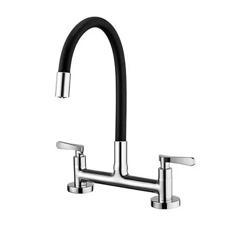 Torneira de Cozinha Duplo Comando Lorenzetti Loren Flex Preta 1256 B27