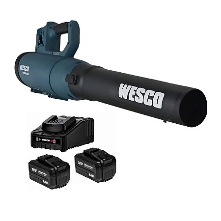 Kit Soprador de Folhas com 2 Baterias 4Ah 18V + 18V Wesco WS8518.9