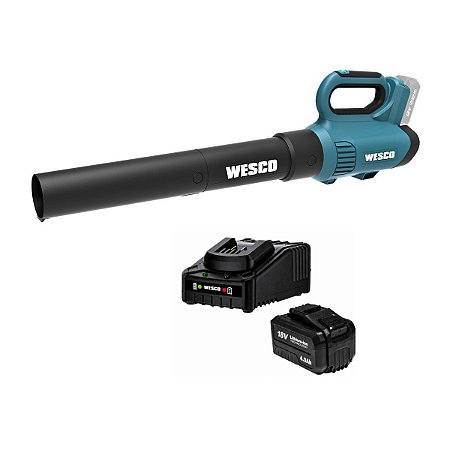 Kit Soprador de Folhas Com Bateria 4Ah 18V Wesco WS8517.9