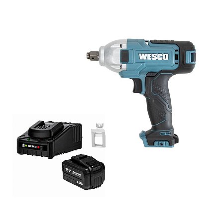 Kit Chave De Impacto Com Bateria Wesco 4Ah 250nm 18v Ws2804.9