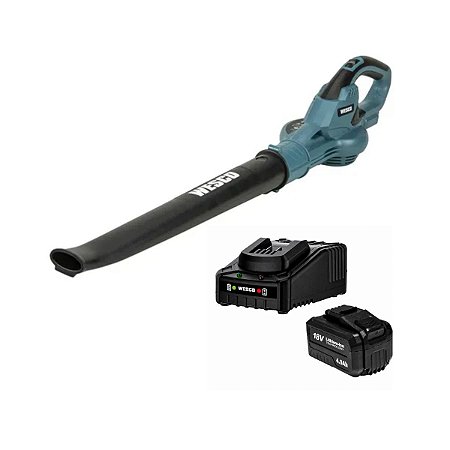 Kit Soprador De Folhas Tubo Longo Com Bateria 4Ah 18v Ws8511.9 Wesco