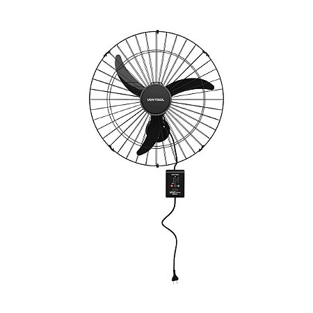 Ventilador Oscilante Parede Max Control 3P 60cm Preto Bivolt Ventisol