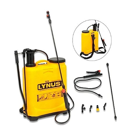 Pulverizador Costal Manual 20 Litros Lynus PL-20 Amarelo