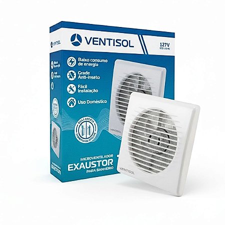 Exaustor Banheiro Ventisol Exb 150mm 127V Mx Premium