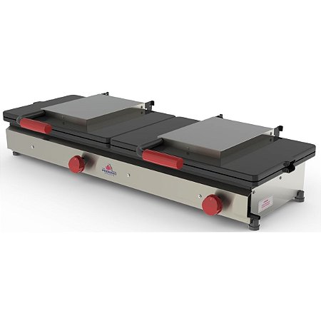 Chapa Lanches Dupla Prensa Inox Gás Progás Pr-952g New Queen