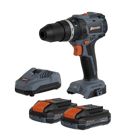 Kit Parafusadeira Furadeira Impacto Brushless 20V 50Nm 2 Baterias Âncora Tools