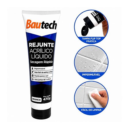 Rejunte Acrílico Líquido Branco 470G Bautech