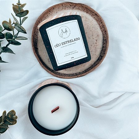 Vela Perfumada 180g | Coleção Colors - Céu Estrelado (Lavanda Amadeirada) - Jade Soul