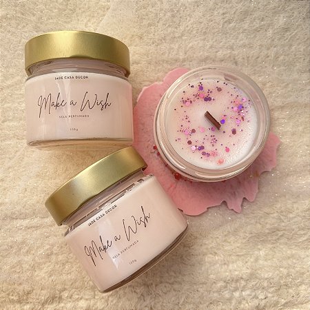 Vela Perfumada 150g | Make a Wish (Morango e Chantilly) - Jade Soul