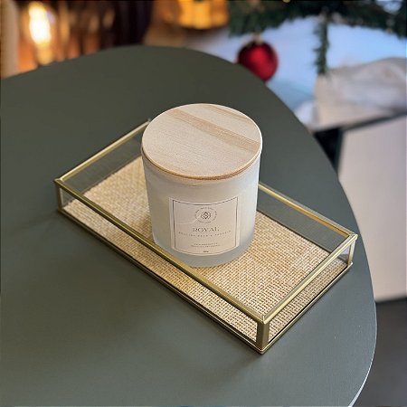 BANDEJA RETANGULAR TOSCANA DOURADA METAL | 20x10x3cm - Wolff