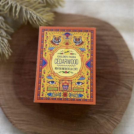 Incenso de Cone Indiano - 10 cones | Cedarwood (Cedro) - Golden India