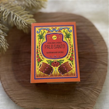 Incenso de Cone Indiano - 10 cones | Palo Santo - Golden India