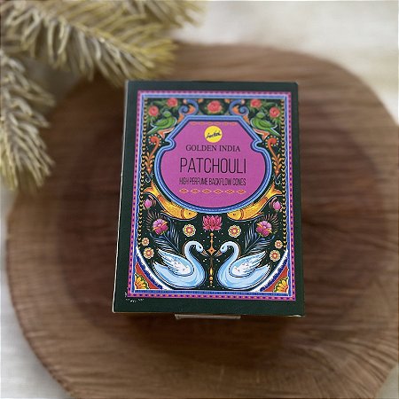 Incenso de Cone Indiano - 10 cones | Patchouli - Golden India