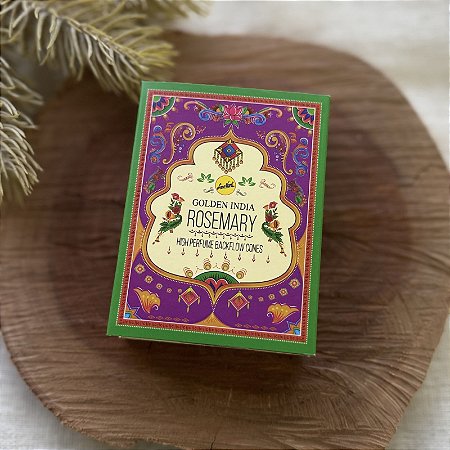 Incenso de Cone Indiano - 10 cones | Rosemary (Alecrim) - Golden India