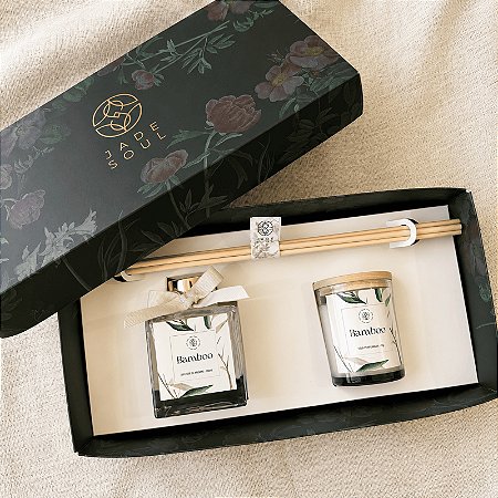 Kit Presente Mini | Bamboo - Difusor de Aromas 100ml e Vela Aromática 60g - Jade Soul