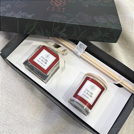 Kit Presente Mini | Cereja e Avelã - Difusor de Aromas 100ml e Vela Aromática 60g - Jade Soul