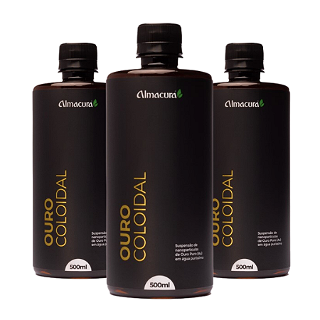 Kit 3 Ouro Coloidal 500ml Almacura