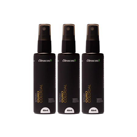 Kit 3 Ouro Coloidal Spray 60ml Almacura