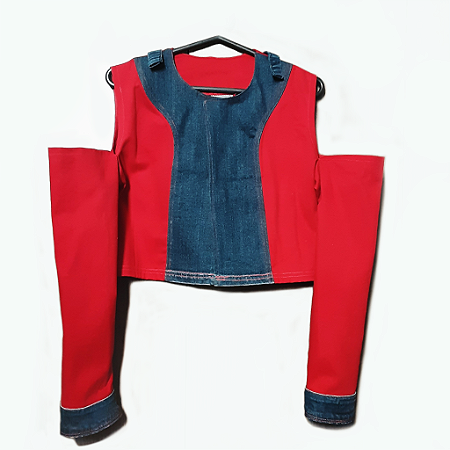 Casaqueto Open Shoulder Cherry Upcycle