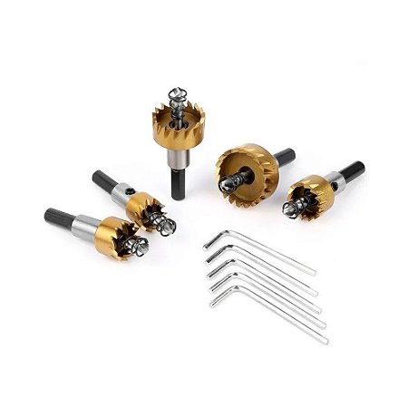 Kit 5 Brocas Serra Copo Aço Ferro Alumínio Etc Hss
