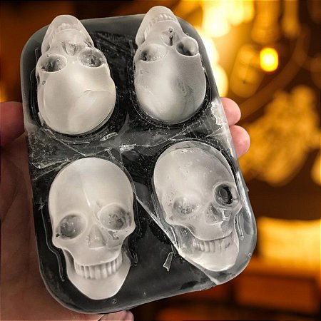 Forma De Gelo De Silicone Caveira Skull 3D