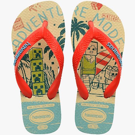 Chinelo Havaianas kids Infantil Minecraft Azul Original