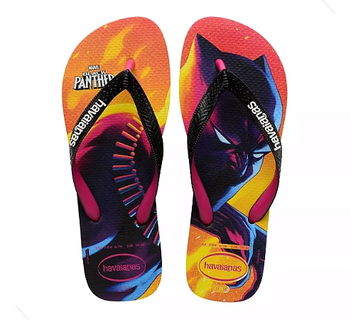 Chinelo Havaianas Top Marvel Pantera Negra