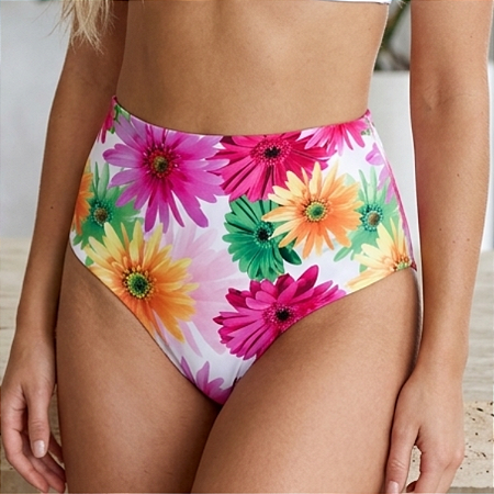 Só A Calcinha De Biquini Oncinha Dupla Face Lateral Larga Floral