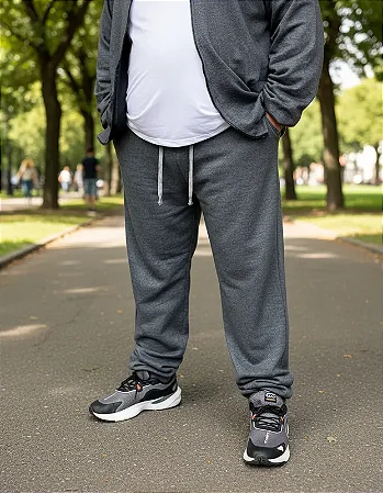 Calça de Moletom flanelada Pluz Size G4 G5 G6 G7 G8 Tamanhos Grandes Com Punho